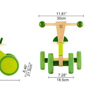 Hape Scoot Around Toddler Children's Wooden Active Ride On Balance Bike Scooter